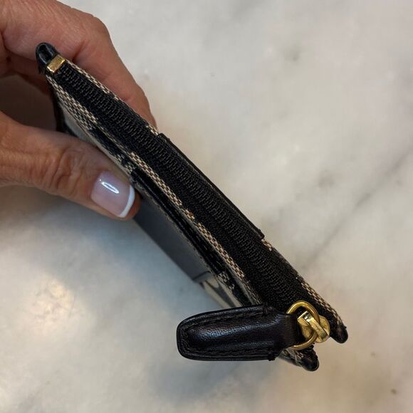 Coach  North South Leather Striped Cardholder Keychain - Picture 9 of 15